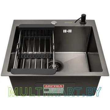 Кухонная мойка ARFEKA ECO AR 500x500+CL AR+DS AR BLACK картинка 2